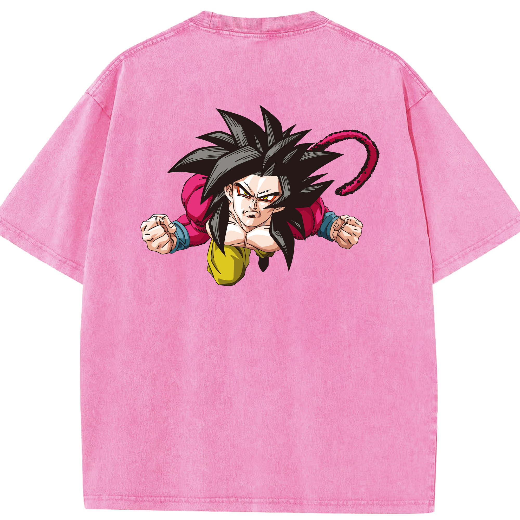 （画像用） ドラゴンボール 孫悟空（そん ごくう）Son Goku カカロット DRAGON BALL Kakarotto 綿100% ヴィンテージ風 半袖Tシャツ（背面プリント）